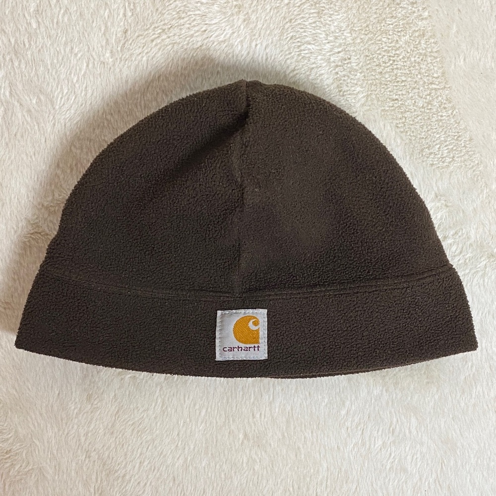 Carhartt Men's Dark Brown Fleece Beanie Vintage OSFM